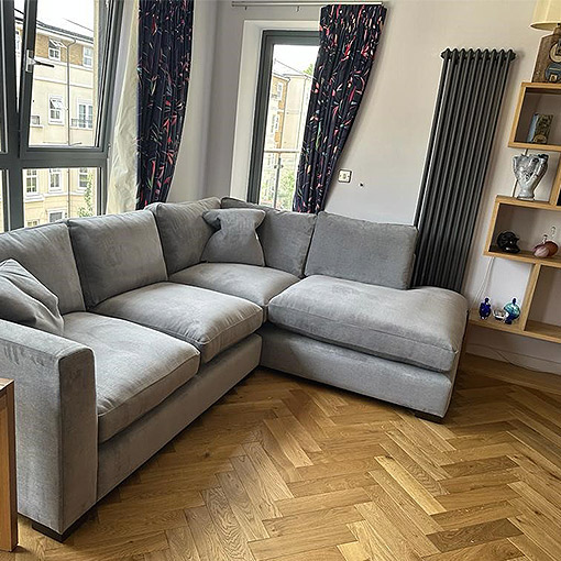 Wadenhoe Corner Sofa in Manolo Velvet Grey
